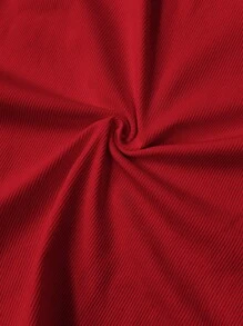 SHEIN PETITE CURVE Top ample style basique à encolure ronde et épaules dénudées, tailles grandes - Rouge - Voir 6