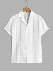 Manfinity RelaxMax Camisa de manga corta de unicolor para hombre, de moda para el verano