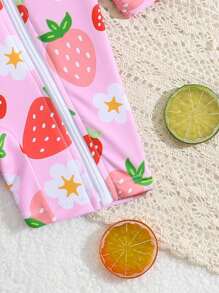 Newborn Baby Girls' Random Printed Ruffle One-Piece Swimsuit Tropical Baby Clothes Tropical Baby Clothes Girl Baby Clothes For Girls Cheap Baby Girl Clothes Baby Girl Clothes Zipper Infant Girl Clothes Spring Baby Summer Clothes Girl Strawberry Girls Outfit Strawberry Clothes For Girls Strawberry Toddler Girl Young Girls Sets Girls 2 Pieces Summer Outfits Summer Sets For Girls - Multicolor - View 4