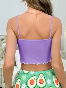 Avocado Print Camisole Pajama Top For Women
