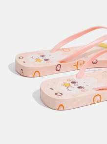 Grefit Women's Flip Flops, Beach Sandals, Colorful Flat Slippers - Pink - View 4