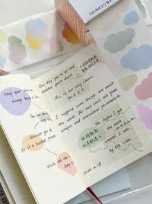 1 件可爱云形便签，强力粘性可拆卸便签，适用于学生、DIY 贴纸、便利贴、笔记本贴纸、提醒标签 - 彩色 - 查看 9