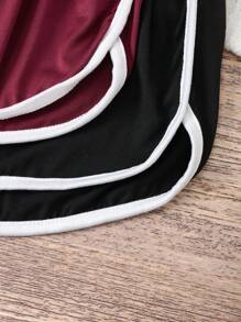 2件套休闲撞色绑带女式睡裤套装 - 彩色 - 查看 4