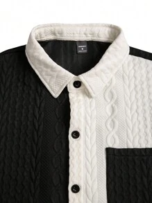 Manfinity Homme Men's Contrast Color Splice Short Sleeve Shirt & Shorts Set Men Shorts Set Men Shirt Co Ords - Multicolor - View 3