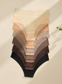 Set de 7 piezas de bragas sin costuras invisibles y ajustables de color liso para mujeres - Multicolor - Ver 2