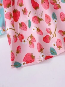 SHEIN Set de 3 piezas para niñas jóvenes con vestido tipo camiseta cómodo estampado con unicornio y helado, adecuado para fiesta de niños, vacaciones, verano, regalo para la mejor amiga