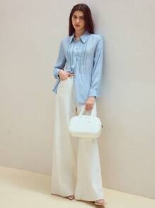 MOTF STUDIO CAMISA BORDADA DE ABOTONADURA - Azul - Ver 4