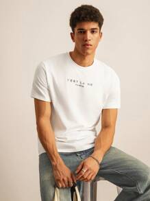 SWAVVY Men Cotton Slogan Graphic Casual Urban Short Sleeve Tee, Boxy Tee, Boyfriend Gift, Summer