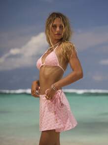 Aralina 花朵系带纱笼裙，海滩度假、伊比沙岛风情和音乐会的完美节日配饰