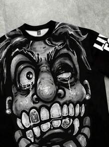 Manfinity EMRG Men's Casual Cartoon Print Short Sleeve T-Shirt, Summer