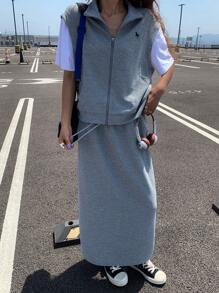 DAZY Women Two Pieces Outfits For Daily Wear,Fall Clothes - Grey - View 2