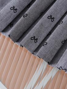 SHEIN 2pcs/Set Girls Summer Fashion Elegant Outfit, Turtleneck Sleeveless Tank Top + Bowknot Strap Dress, Lightweight