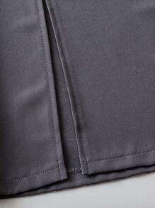 SHEIN LUNE 新款春夏高腰喇叭腿修身休闲开衩裤 - 深灰色 - 查看 3