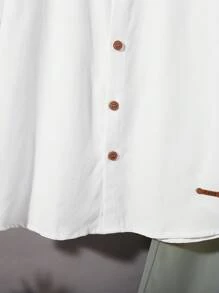 SHEIN 男童立领单排扣衬衫和短裤套装，夏季 - 薄荷綠 - 查看 6