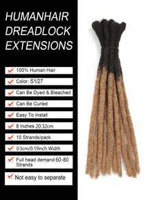 Boho Braids Ombre Pre-Looped Top Dreadlocks Extensions 100% Human Hair Permanent Dreads For Men And Women (8-14 Inch) Crochet Human Hair Knotless Braids - S1/27 - View 2