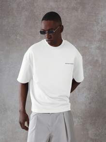 Sumwon Studios 签名系列超大 T 恤艺术脚本徽标优质街头服饰必备夏季休闲短袖 T 恤都市时尚宣言 - 白色 - 查看 2