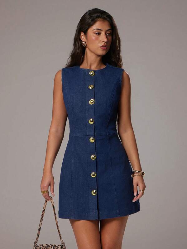 SHEIN Forever 21 Vestidos de vaquera para mujer, vestido azul de fiesta de té, trajes de club, vestidos de graduación, vestidos de mujer estilo western