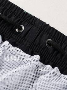 Surfspeed Men's Cactus Print Pocket Drawstring Waist Beach Shorts, Suitable For Summer Men Swim Trunks, Hawaiian - Black - View 4