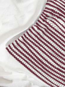 SHEIN Unity Women's Casual Ruched Striped Camisole Tank Top For Spring/Summer, Versatile For Daily Wear - Red Violet - View 3