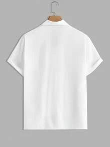 Manfinity RelaxMax Camisa de manga corta de unicolor para hombre, de moda para el verano