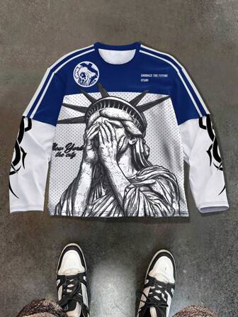 Manfinity EMRG Camiseta de manga larga para hombre, casual y de moda para uso diario, otoño