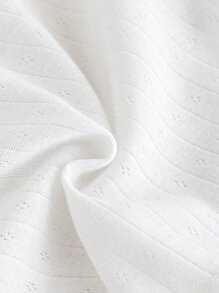 SHEIN 3pcs Set Newborn Baby Girls Lace Ruffle Bow Decor Short Sleeve Tops In Apricot, White, Brown, Soft & Comfy Fabric, Suitable For Everyday Wear, Home, Vacation, Parent-Child Activities In Spring/Summer Baby Clothes, 0-3 Months - Multicolor - View 3