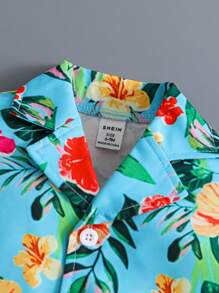 2pcs Toddler Infant Baby Boys Vacation Green Tropical Plant Pattern Short Sleeve ShirtElastic Waist Shorts Set, Kid Clothes. Toddler Clothes, Toddler Shirt, Toddler Short ,Baby Set, 6M-3T Toddler Boy Vacation Clothes Baby Boys Clothing Vacation Toddler Boys Vacation Outfits Toddler Boy Beach Clothes Baby Boy Hawaiian Shirt