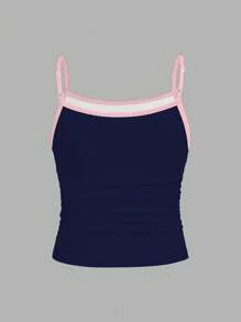 Tween Girls' Fitted Casual 23 Letter Print Camisole Tank Top Activewear Basics
