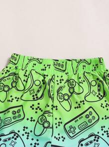 Tween Boys' Gradient Color Kimono Top & Shorts Beach/Swimwear Set - Multicolor - View 5