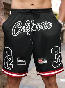 Manfinity LEGND Plus Size Men's Fashionable Casual Shorts, Suitable For Summer - Black - View 1