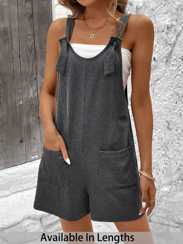SHEIN Tall CURVE Plus Size Women's Summer Casual Loose Jumpsuit With Adjustable Shoulder Strap And Double Pockets Women Summer Clothing