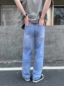 SHEIN Teen Boy Blue Fashion Casual Cool Comfy Boy Jeans For Dailywear And Back To School Boy Clothes - Blue - View 2