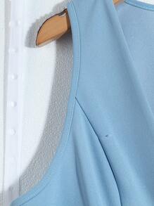 Franclia 大码女式 2 件套花朵装饰背心和鱼尾裙，优雅设计 - 淺藍色 - 查看 5