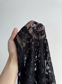 Maweii Plus Size Women's High Waist Lace See-Through Pants Fall Cloth For Women