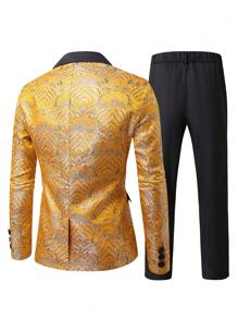Manfinity Mode Gentleman's Jacquard Single-Breasted Suit Jacket - Multicolor - View 6