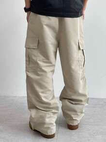 DAZY Pantalones cargo casuales de unicolor para hombres en primavera