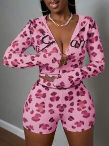 Slaydiva 女士日常两件套服装 - 玫紅色 - 查看 7