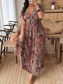 Breezaya Random Print Plus Size Summer Dress, Fashion - Multicolor - View 4