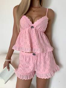 SHEIN EZwear Women Two Pieces Outfits For Daily Wear - Pink - View 5