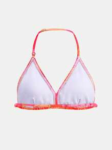 SHEIN Girlism Bộ đồ bơi thể thao 3 món in hoa giản dị thoải mái cho bé gái tuổi teen kèm áo choàng và chân váy ngắn - Nhiều màu - Xem 9