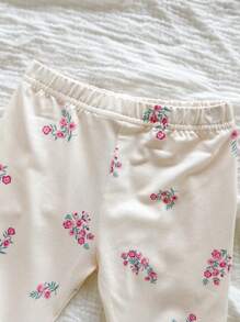 SHEIN Newborn Baby Girl Summer Cute Knitted Polka Dot Strawberry Print 4pcs Set: Bodysuit, Pants, Hat, Gloves