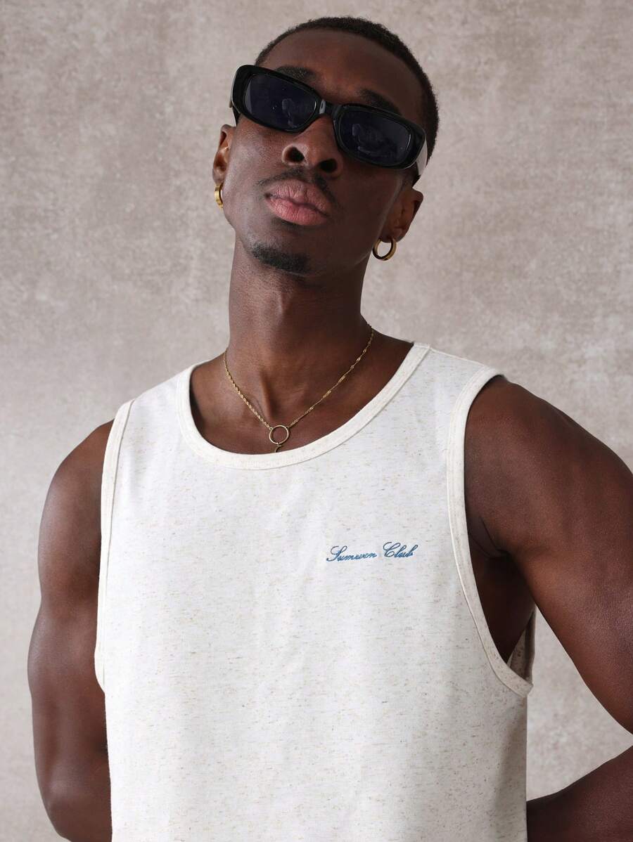 SUMWON Athletic Summer Tank Top Essential Sleeveless Training Workout Gym Fitness Sports Vest Breathable Performance Active Wear Summer Casual Basic Running Exercise