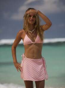 Aralina 花朵系带纱笼裙，海滩度假、伊比沙岛风情和音乐会的完美节日配饰