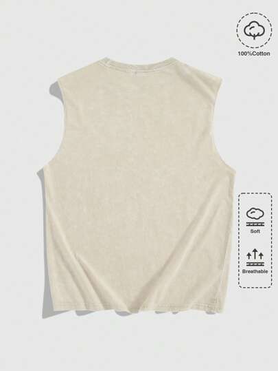Street Life Chaleco sin mangas de unicolor casual de vacaciones para hombres