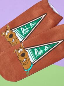 SCOOBY-DOO X SHEIN 1 Pair Cartoon Dog Pattern Fashion Ankle Socks - Multicolor - View 2
