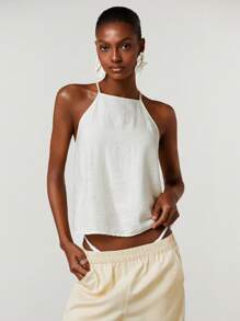 Athîral Women's Linen Look Summer Camisole Top