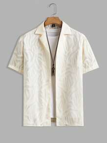 Manfinity RelaxMax 1pc Men's Short Sleeve Solid Color Casual Shirt, Suitable For Summer
