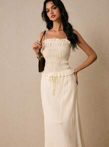 Poéselle Trang phục hai mảnh dành cho phụ nữ mặc hàng ngày - Màu Khaki - Xem 1