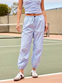 WESTFADE Pantaloni jogger estivi in nylon, a vita media, con chiusura a corda, vestibilità morbida, casual e carini, in stile occidentale