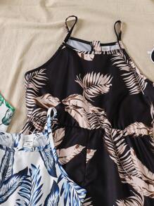 Tween Girls 3pcs/Set Loose Floral Printed Jumpsuit, School, Campus, College - Multicolor - View 3